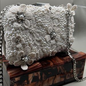 Olga Berg Beth Bead & Crystal Clutch